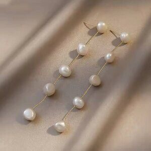 NWT ORIANA LAMARCA GENUINE FRESHWATER PEARL DROP EARRINGS